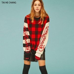 Unique design thick knit sweater